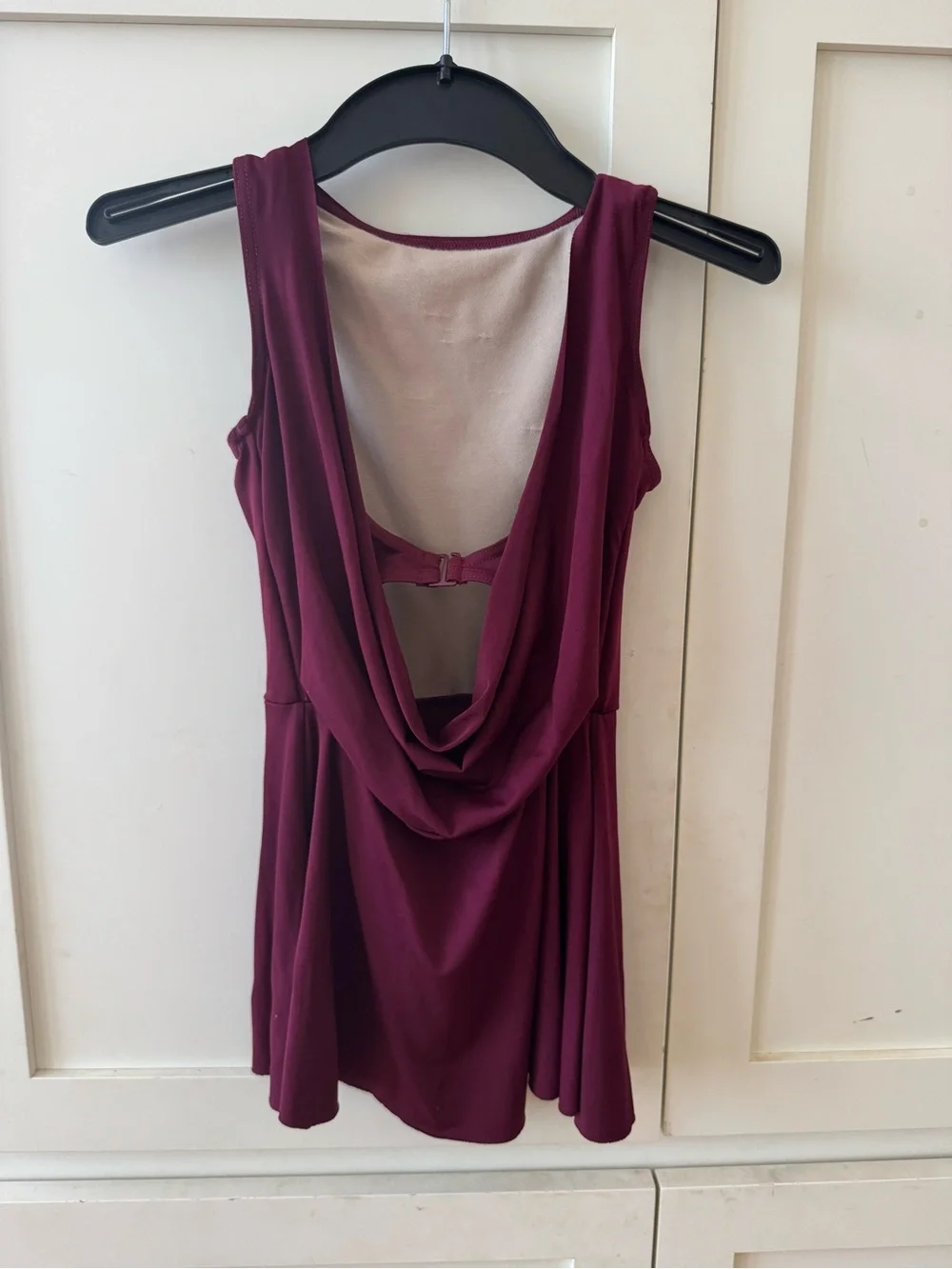 balera Maroon Sleeveless Dance Leotard with Attached Skirt